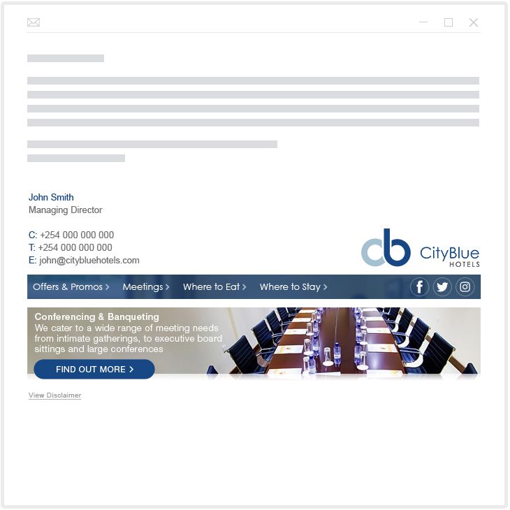CityBlue Hotels - email marketing